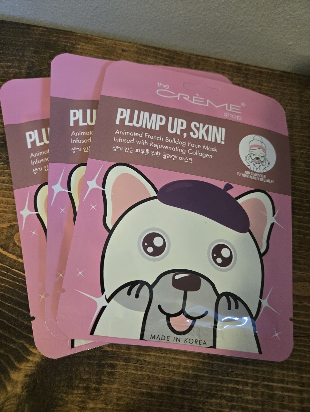 Set Of 3 The Creme Shop Plump Up Skin Face Masks